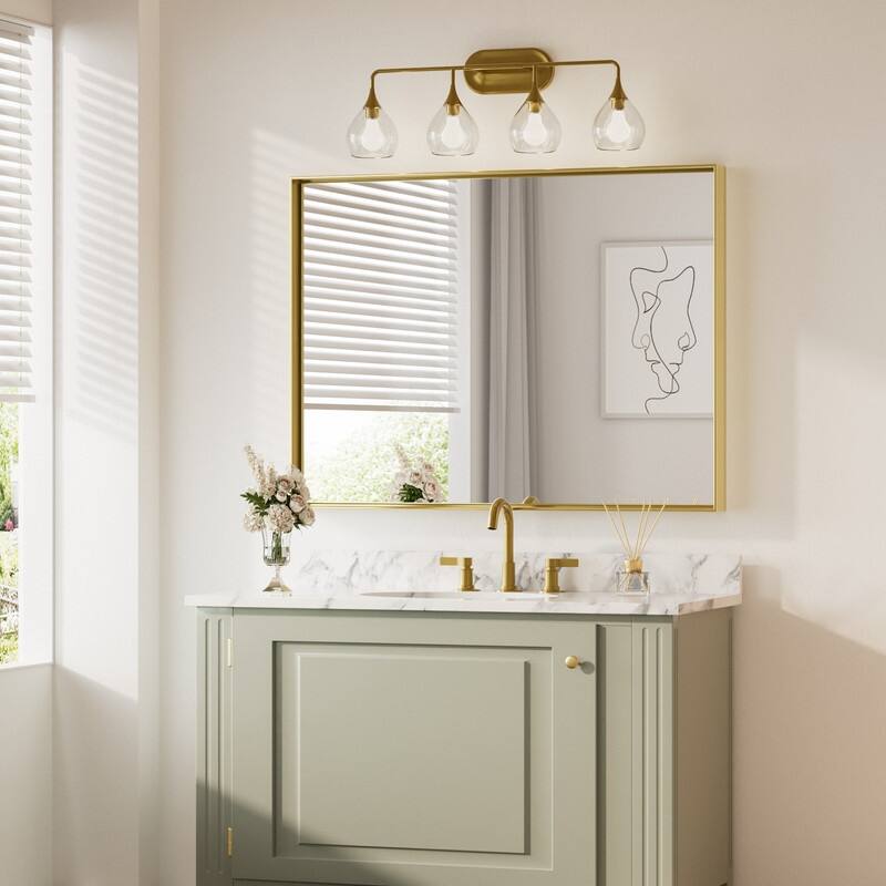 Keonjinn Aluminum Framed Wall Mount Bathroom Vanity Mirror