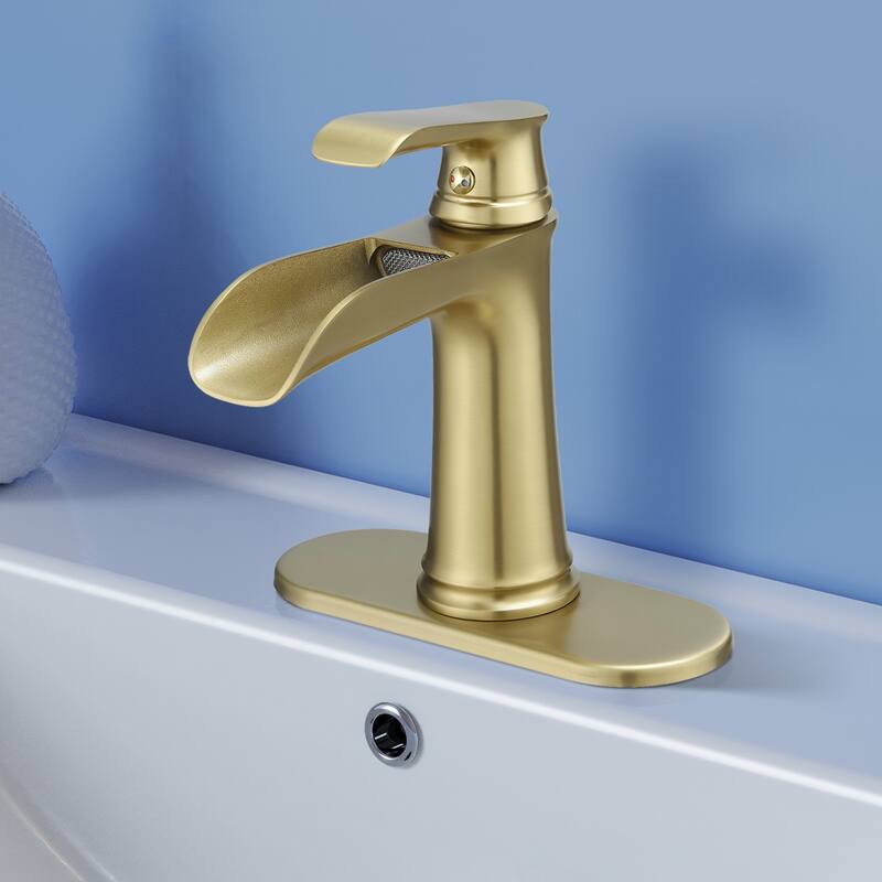 Topcraft Single Handle Waterfall Bathroom Faucet with Baseplate