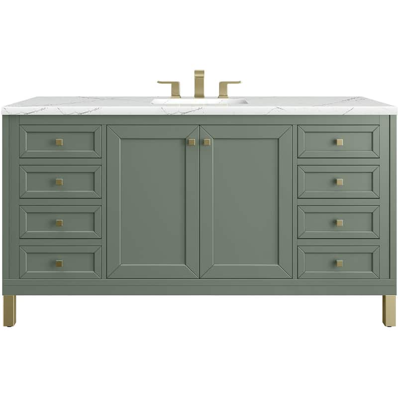 James Martin Vanities 503-V60S-3ENC Chicago 60" Free Standing Single - Smokey Celadon