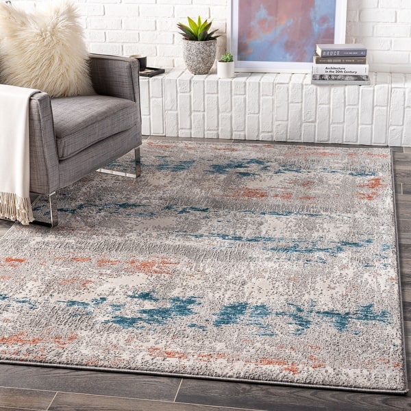 slide 2 of 7, Artistic Weavers Abdi Modern Abstract Area Rug 9' x 12'4" - Blue/Coral