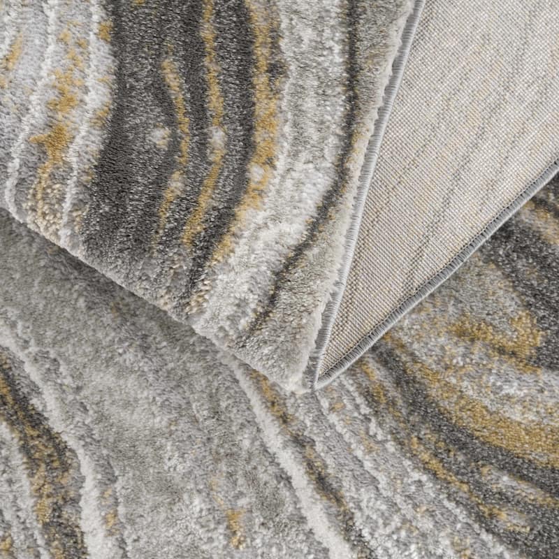 Hauteloom Liverpool Living Room, Bedroom Area Rug - Contemporary - Cream,Green - 7'10" x 10'