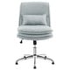 preview thumbnail 19 of 24, Upholstered Armless Task Office Chair Without wheels, sky blue