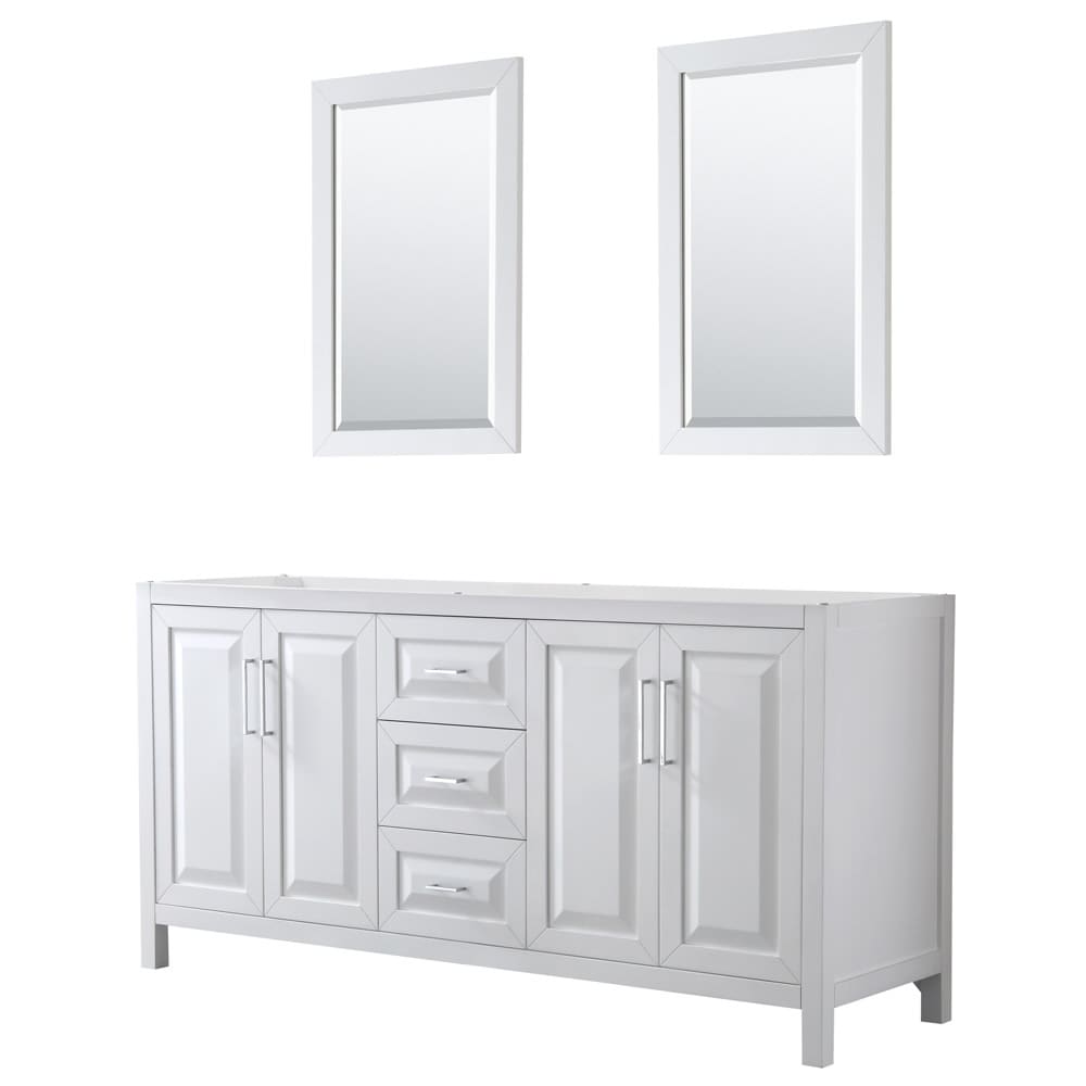 Wyndham Collection Daria 71" Double Free Standing Vanity Cabinet -