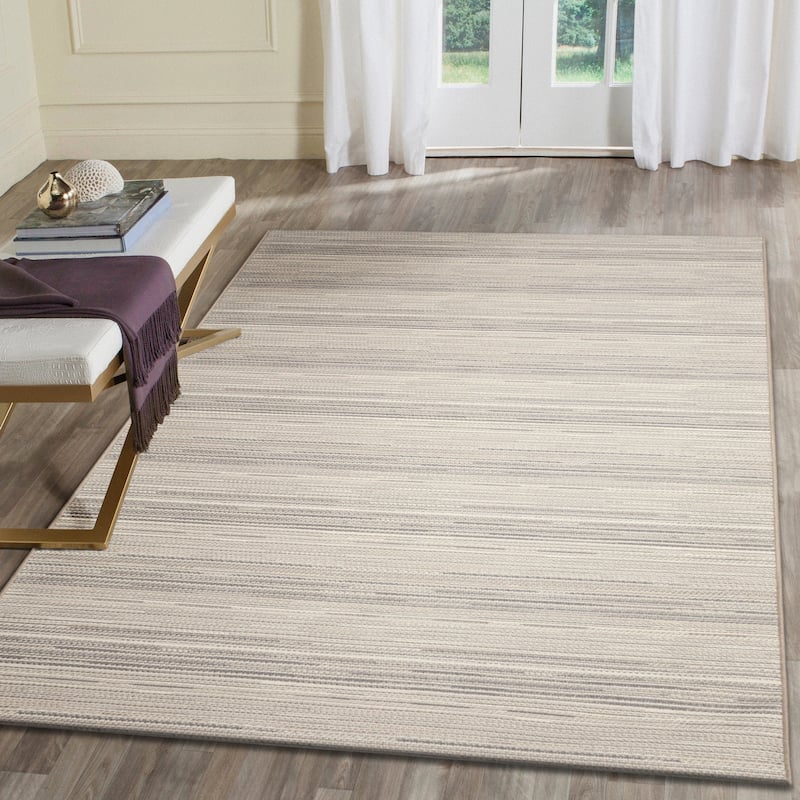 Liora Manne Miranda Tweed Stripe Indoor/Outdoor Rug - 1'11" x 7'6" - 1'11" x 7'6"/Silver/Brown