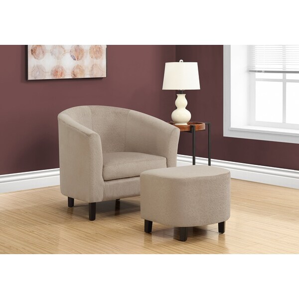 Shop Monarch 8235 Two Piece Taupe Floral Velvet Accent ...