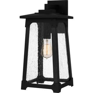 Matte Black One Light Outdoor Wall Mount from the Drescher Collection