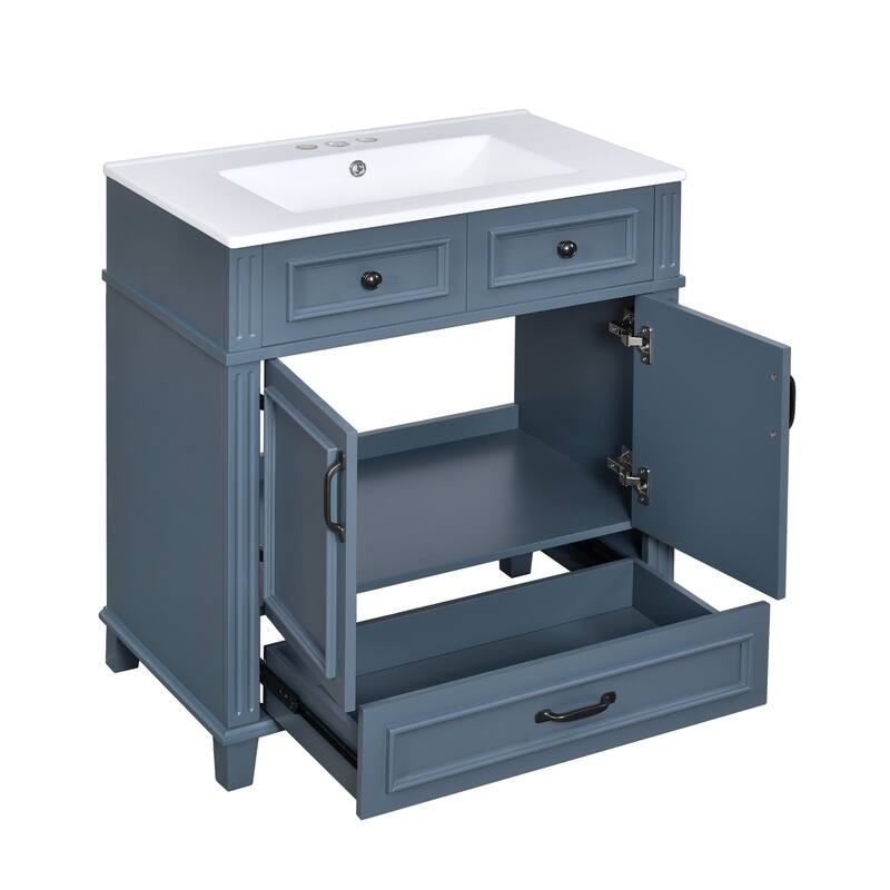 30'' Bathroom Vanity Cabinet Set with Sink Combo and Drawer & Cabient