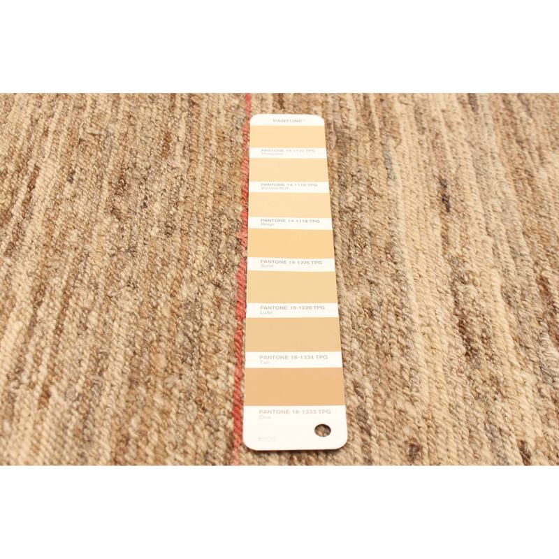 ECARPETGALLERY Flat-Weave Natural Tan Wool Tapestry Kilim - 5'9 x 6'4