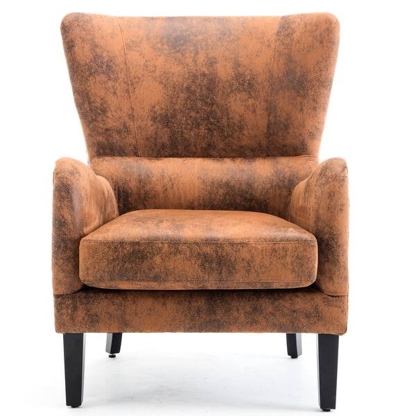 Shop Belleze Wingback Chair Seat Nail Head Faux Leather Trim High
