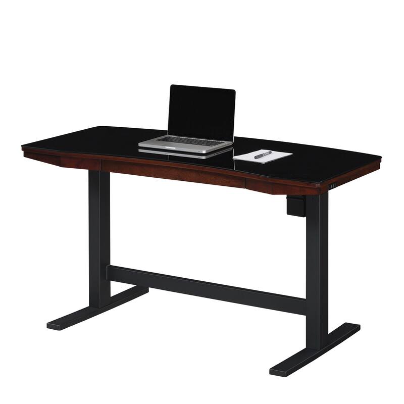 Twin Star Home™ Uptown Loft™ Adjustable Height Desk, Meridian Cherry