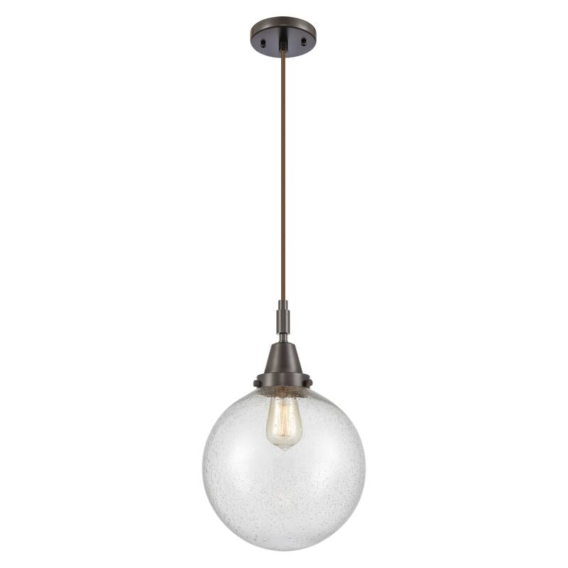 Innovations Lighting Downtown Urban - Caden Beacon - 1 Light 10" Cord Hung Mini Pendant - Oil Rubbed Bronze/Seedy Shade