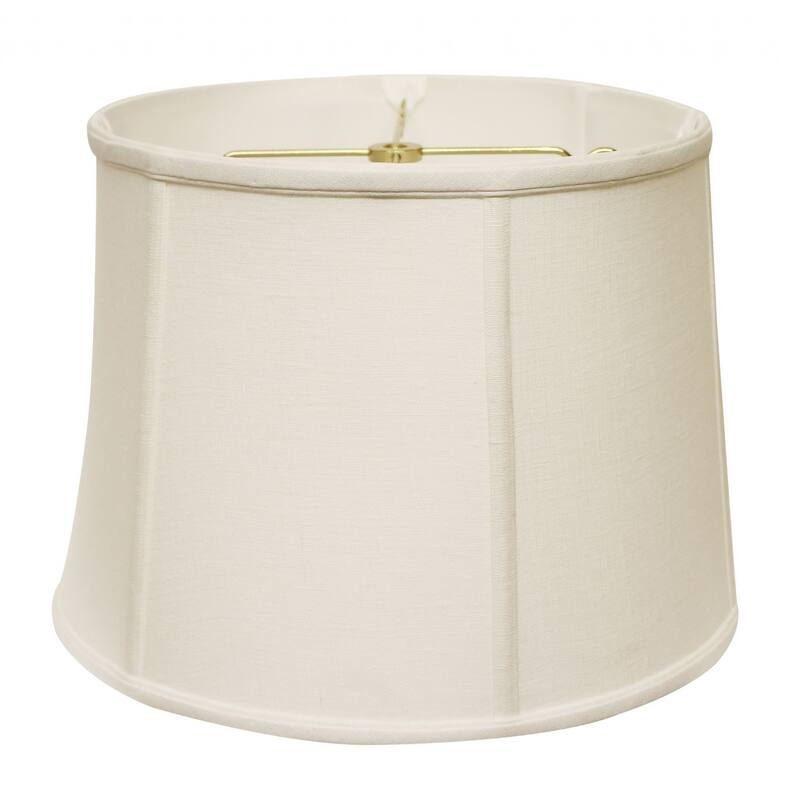 HomeRoots 17" White Throwback Drum Linen Lampshade - 17