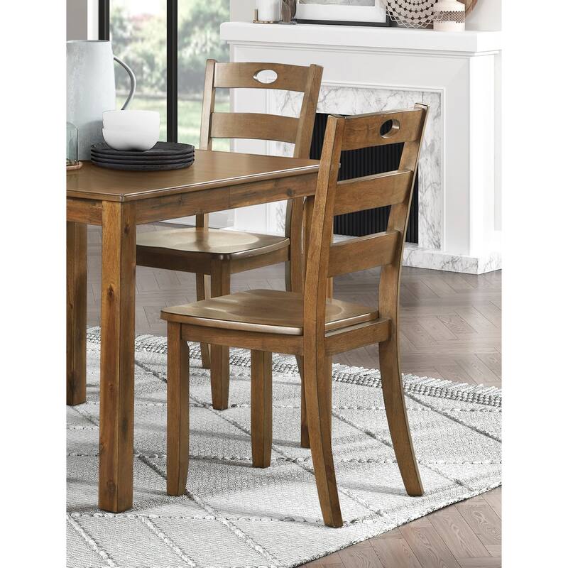 Dining Set Table and 4 Side Chairs Set Wooden Kitchen Dining Furniture Transitional Style