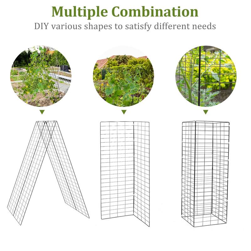Costway 4 PCS Foldable Cucumber Trellis A-Frame Plant Supports with - See Details