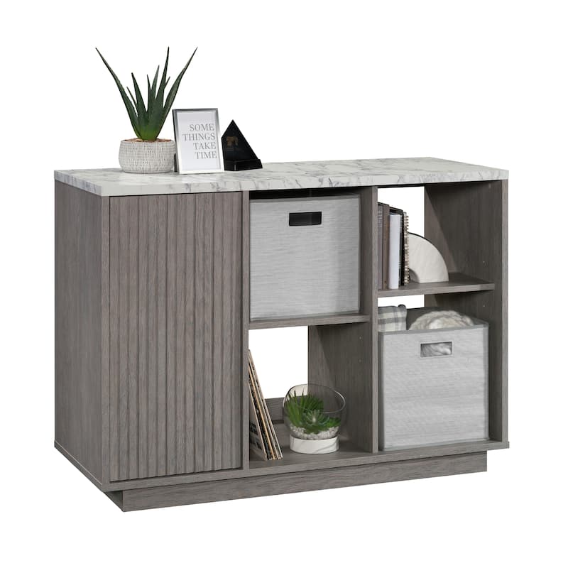 Wood Accent Storage Cabinet with Adjustable Shelves, Gray - 47.17"W x 19.45"D x 33.54"H