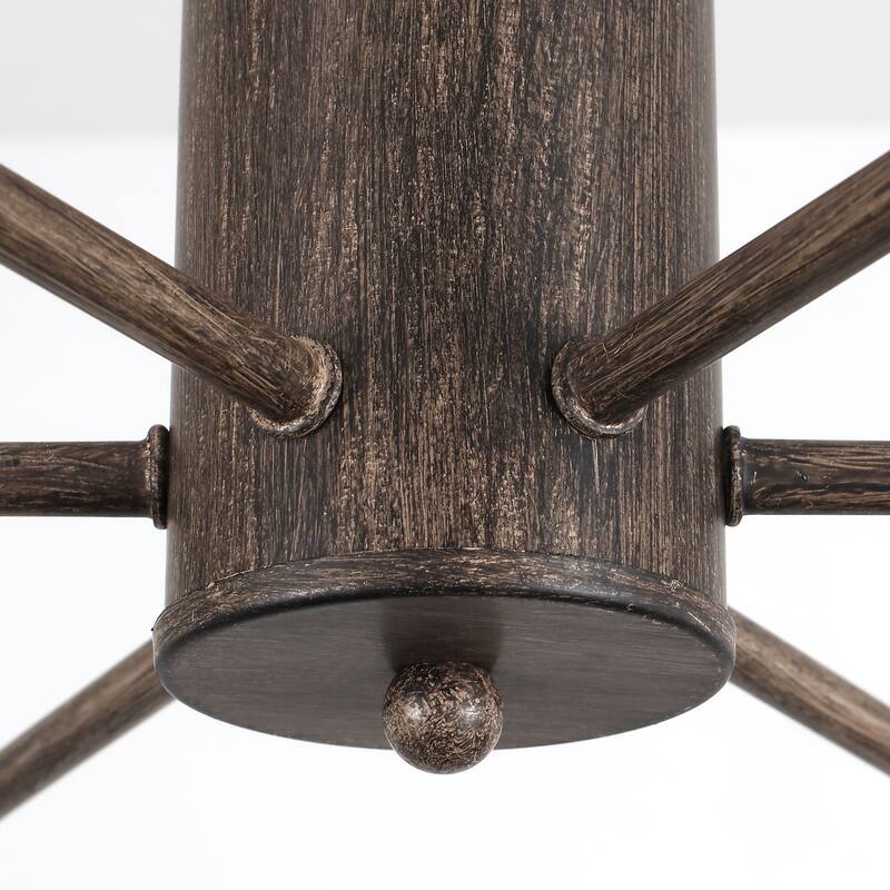 6-Light Mid Century Semi Flush Mount Chandelier for Dining Room