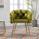 preview thumbnail 2 of 3, Velvet Accent Chair - Olive Green