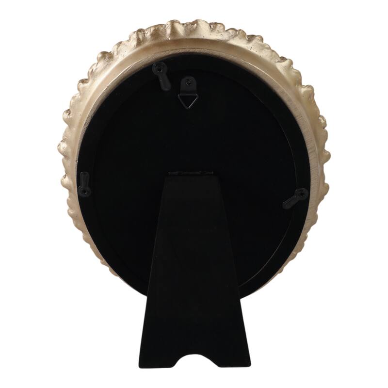 Polyresin Oval Photo Frame with Rosette Border - Gold