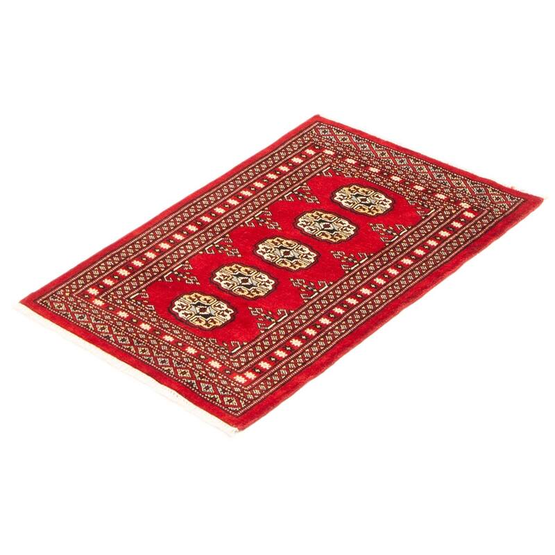 ECARPETGALLERY Hand-knotted Finest Peshawar Bokhara Red Wool Rug - 2'1 x 3'1
