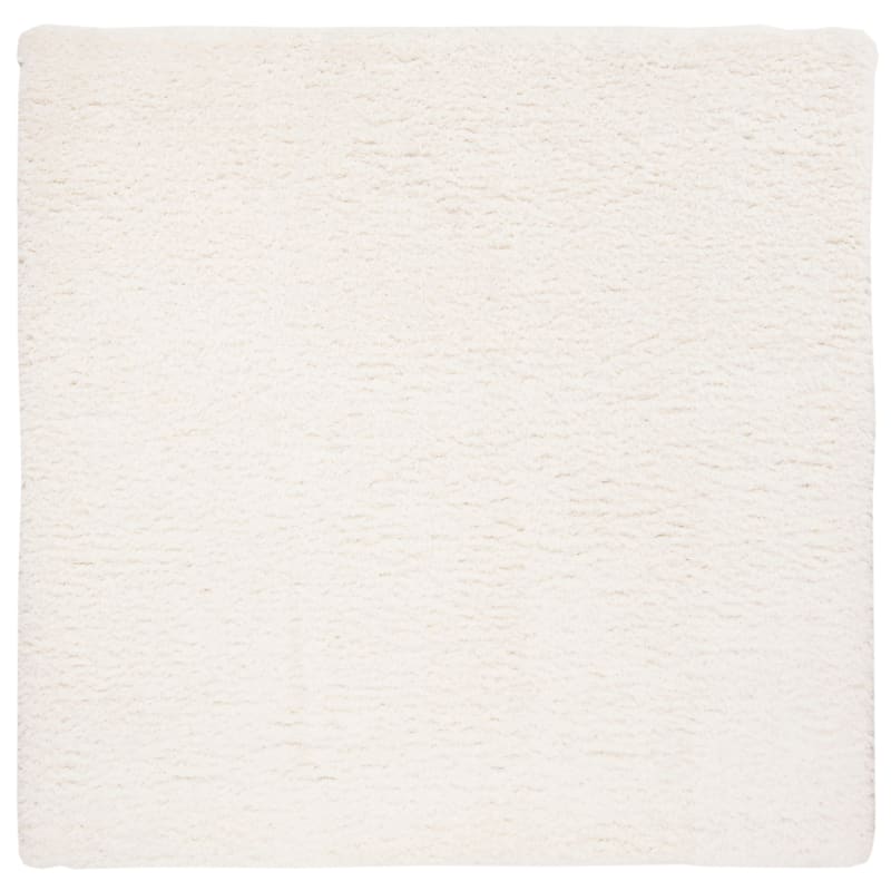 SAFAVIEH Madrid Shag Soledad Solid 2-inch Thick Rug - 6'7" Square - Ivory