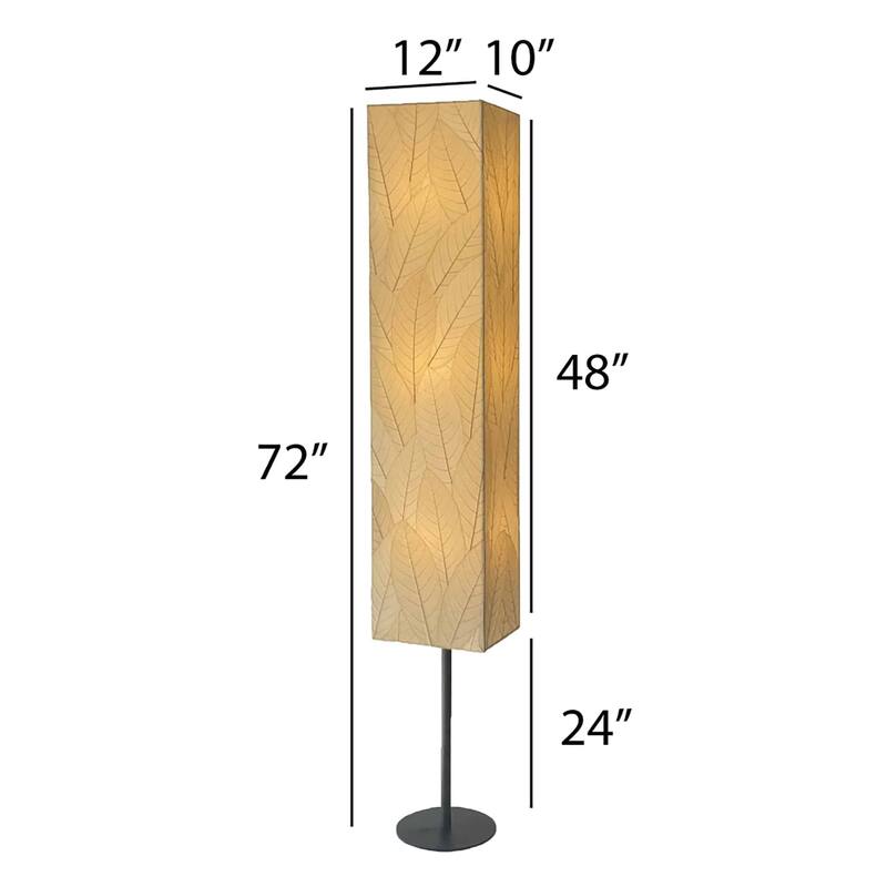 Eangee Handmade Sequoia Giant Floor Lamp, Cocoa Leaves Shade, 12 x 10 x 72 in. - 10 x 8 x 72