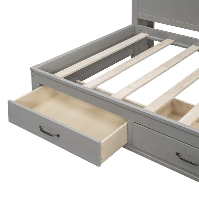 Twin Size Wooden Daybed with Drawers,A Set of Sockets and USB Ports