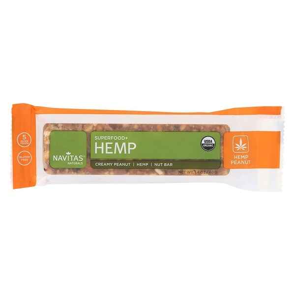 Navitas Naturals Superfood Bar - Peanut - Case of 12 - 1.4 oz.
