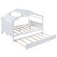 preview thumbnail 8 of 31, Full Size Solid Wood House Bed with Trundle and Storage for for Kids, Boys and Girls