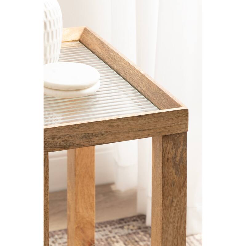 Kate and Laurel Keating Wood and Glass Table