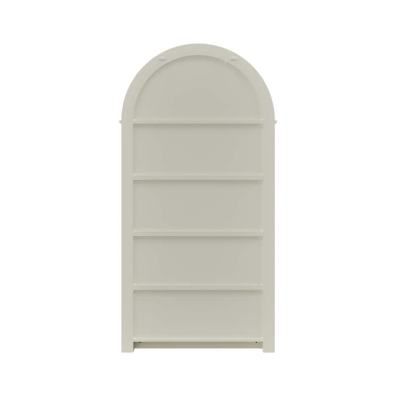 Cream-Yellow Display Cabinet,5-Tier Showcase Cabinet,Shelves Corner Standing Organizer,European Flair