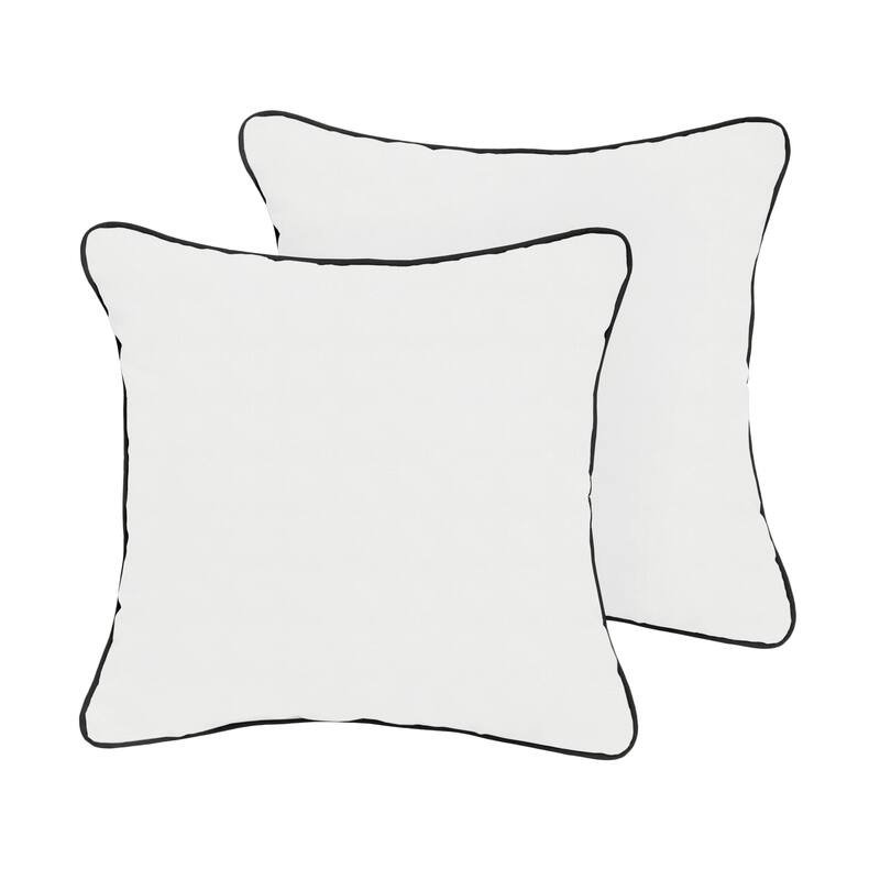 Sunbrella Canvas Natural/ Canvas Black Indoor/ Outdoor Pillow Set