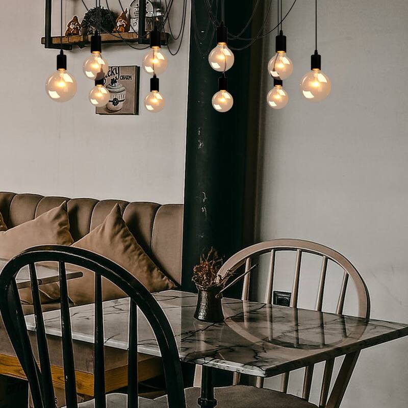 Oaks Aura Industrial String Light Adjustable Pendant Light, Spider Cluster Chandelier