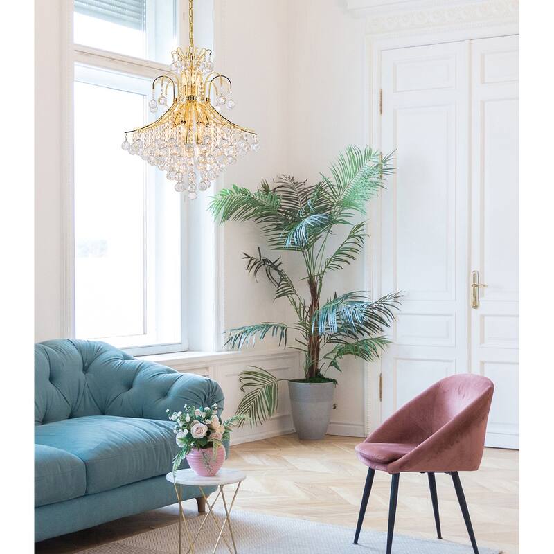 Elegant Lighting Gold 25-inch Royal-cut Crystal Clear Hanging 15-light Chandelier