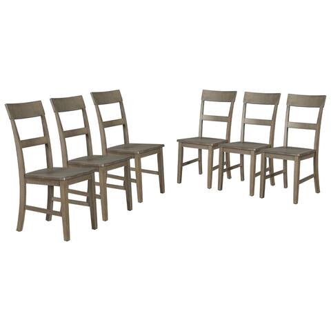 Wood Dining Chairs with Ergonomic Design, Set of 6