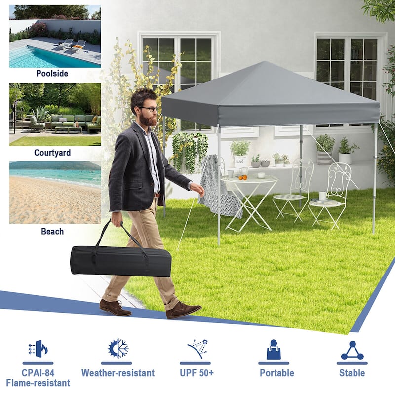 Gymax Patio 6.6 x 6.6ft Outdoor Pop-up Canopy Tent Portable Sun