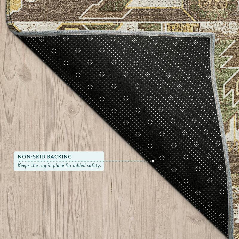 Machine Washable Indoor/ Outdoor Traditional Hudson Chantille Rug