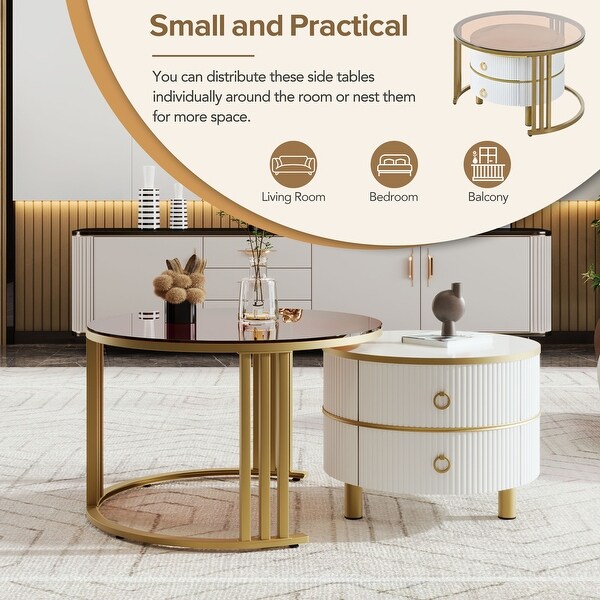 Round Nesting Tables Stackable Coffee Table Storage Center Table Bed Bath Beyond 40497487