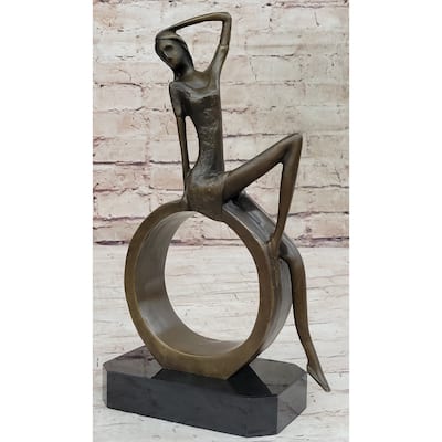 Hand Made Original Artwork By Collet Abstract Woman Female Bronze Sculpture
