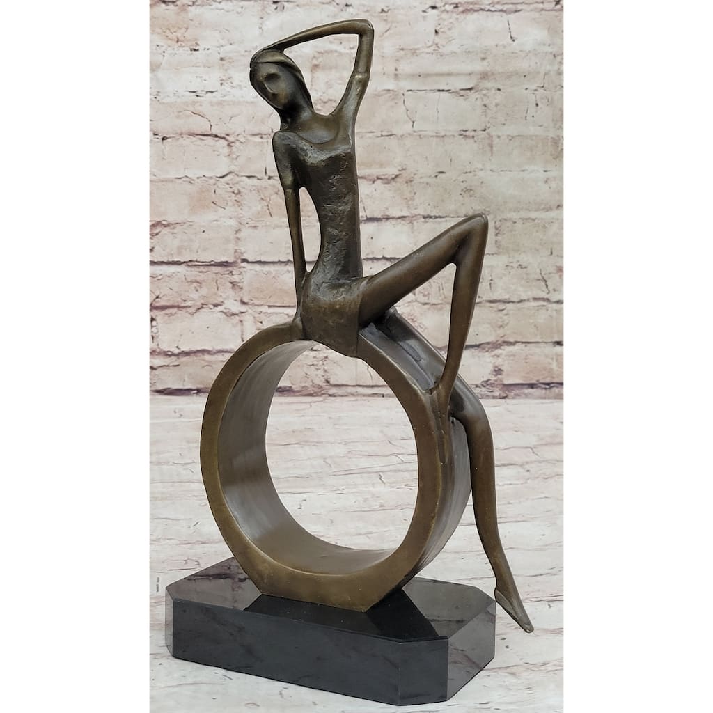 Hand Made Original Artwork By Collet Abstract Woman Female Bronze Sculpture