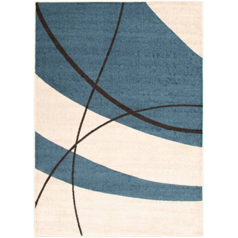 ECARPETGALLERY Cosi Contemporary Rug - 7'10" x 10'2" - Blue