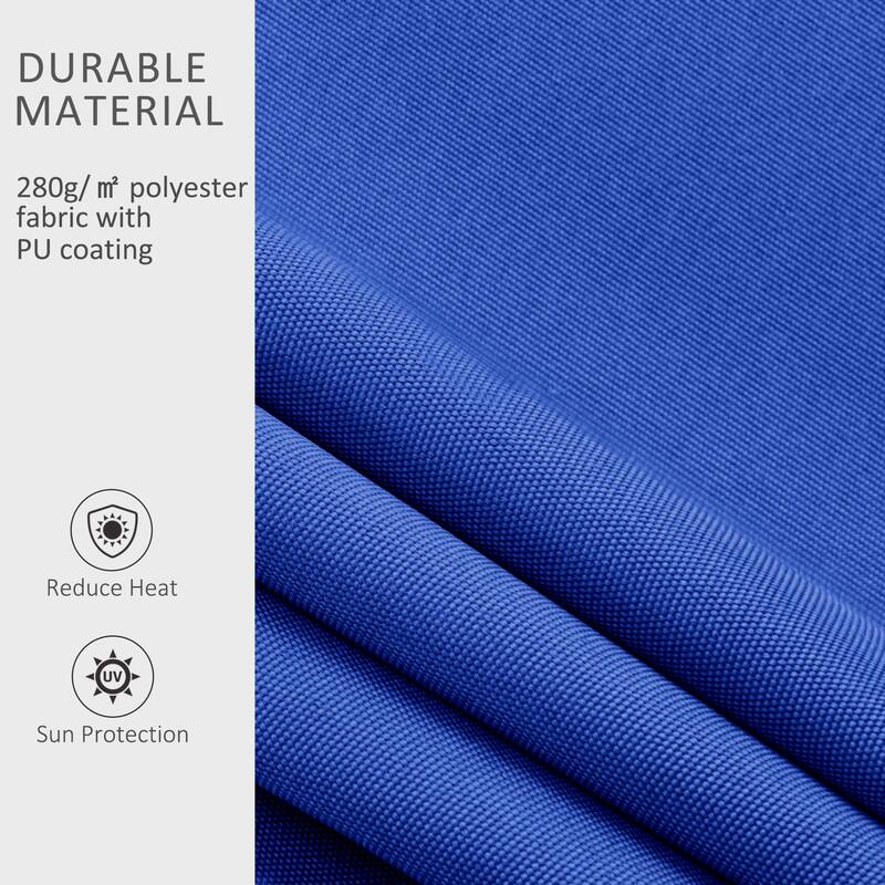 8' x 7' Manual Retractable Patio Awning, Sun Shade Deck Window Cover, Blue