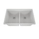 preview thumbnail 8 of 6, 33 Inch Lexicon Platinum Quartz Composite Drop-in Undermount Double Bowl Galaxy White Kitchen Sink LP-800TM-W-SO