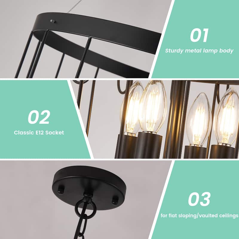 Farmhouse 12 Light Lantern Tiered Chandelier, Modern Foyer Lighting Fixture for Entryway,Large Chandeliers for High Ceilings