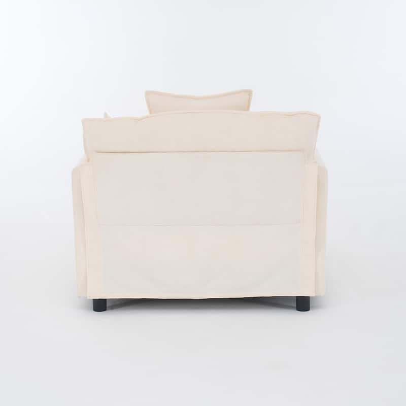 Chenille Upholstered Accent Chair & Ottoman Sets, Sofa Chair Reading Chair for Living Room Bedroom