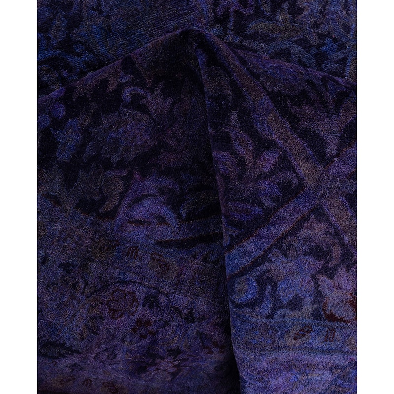 Overdyed One-of-a-Kind Hand-Knotted Area Rug - Purple - 4' 0" x 6' 2"