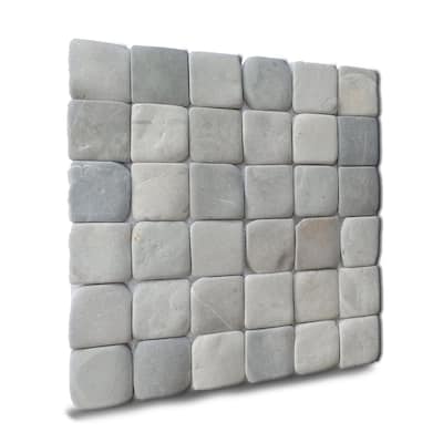 Molar 5 Grey Pebble Mosaic Tiles for Backsplash Kitchen and Bathroom Wall (12" X 12") 5 tiles per case - Case (5 Tiles)