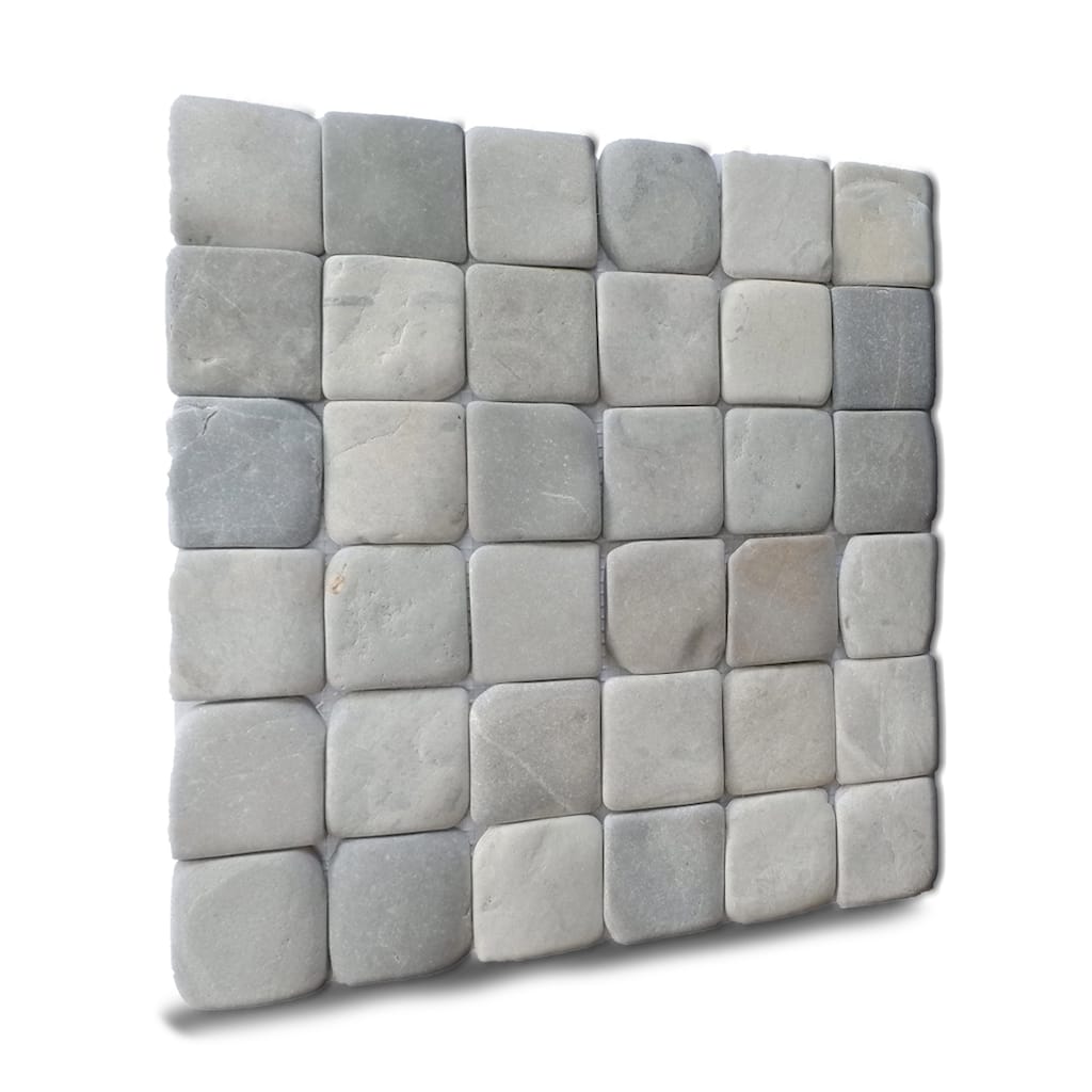 Molar 5 Grey Pebble Mosaic Tiles for Backsplash Kitchen and Bathroom Wall (12" X 12") 5 tiles per case - Case (5 Tiles)