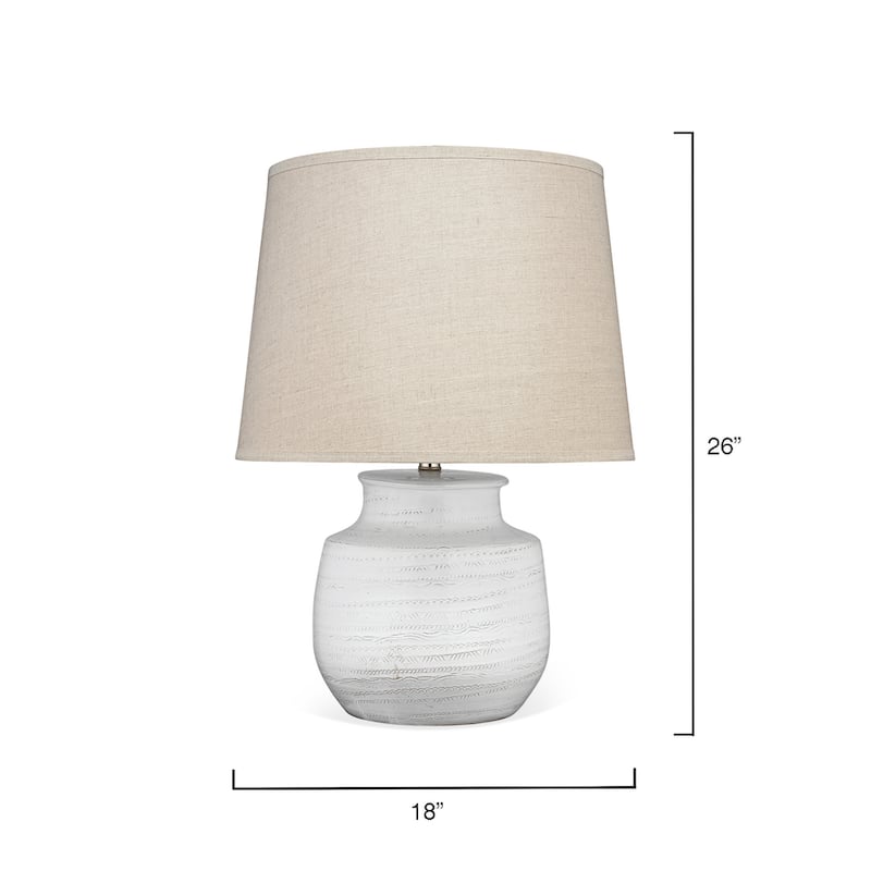 Jamie Young Trace Ceramic Table Lamp with Linen Shade
