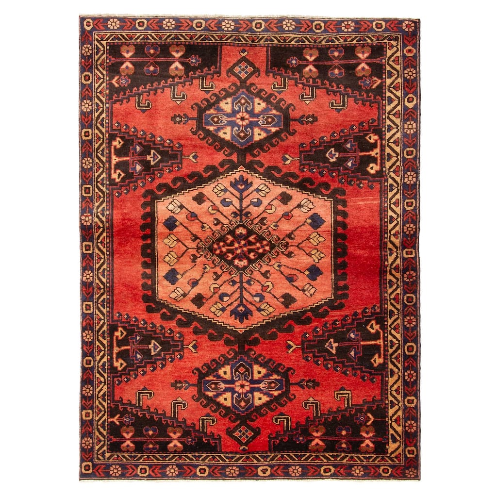 ECARPETGALLERY Hand-knotted Melis Vintage Red Wool Rug - 4'9 x 6'6