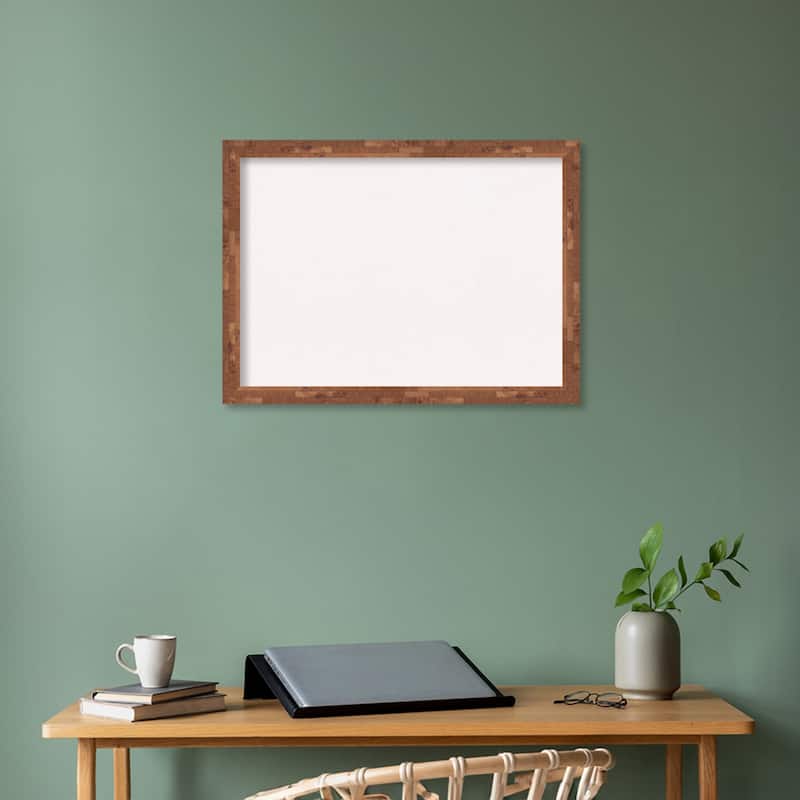 Fresco Wood Framed White Corkboard Bulletin Board